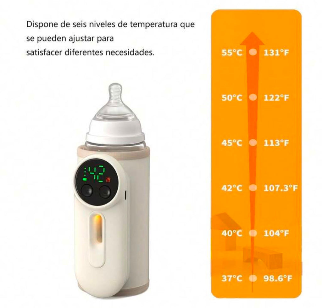 🍼 CALENTADOR DE BIBERONES PORTÁTIL CON PANTALLA DIGITAL PARA FACILITAR LA RUTINA DE ALIMENTACIÓN 💗
