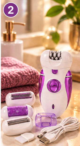 ✨ DEPILADORA ELÉCTRICA 4 EN 1 PARA UNA PIEL SUAVE Y CUIDADO PERSONAL EN CASA 💜