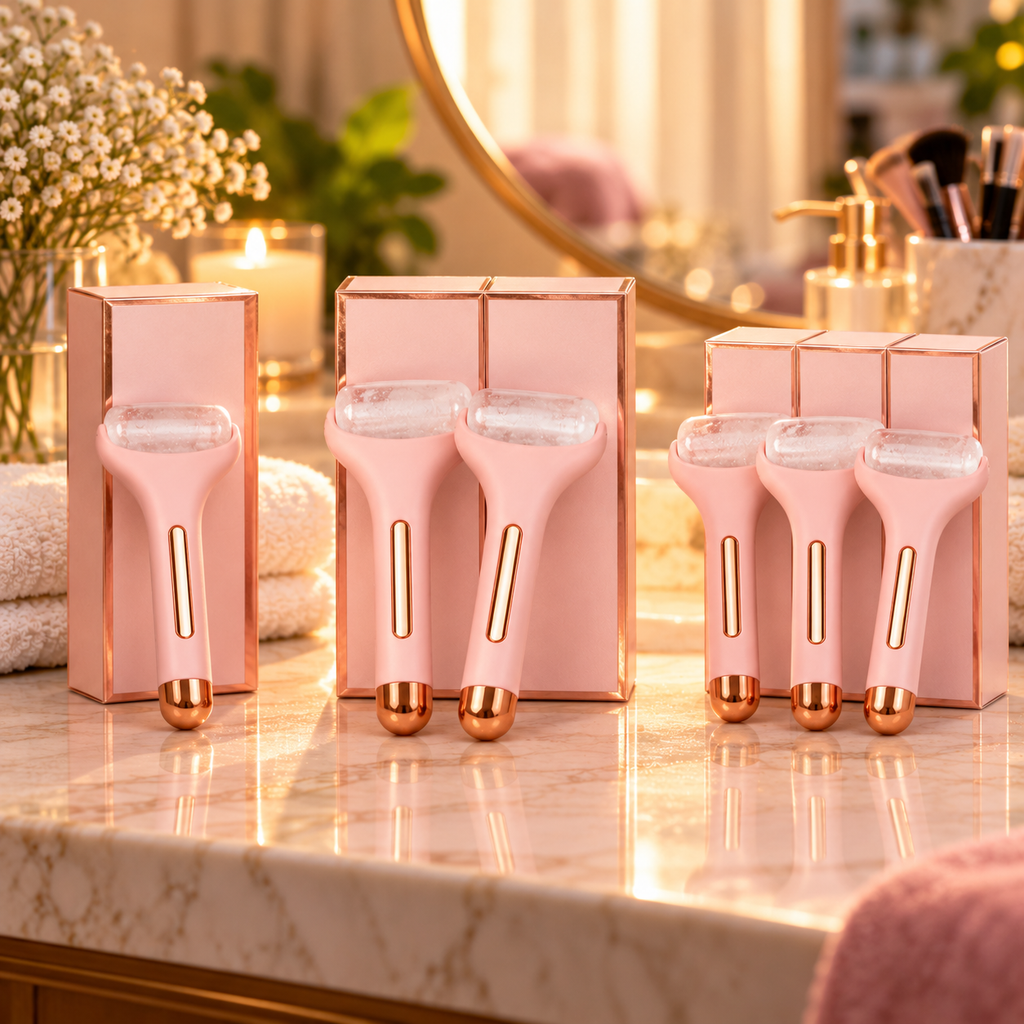 🌸 MASAJEADOR FACIAL ELÉCTRICO ROSA PARA TU RUTINA DE BELLEZA EN CASA ✨
