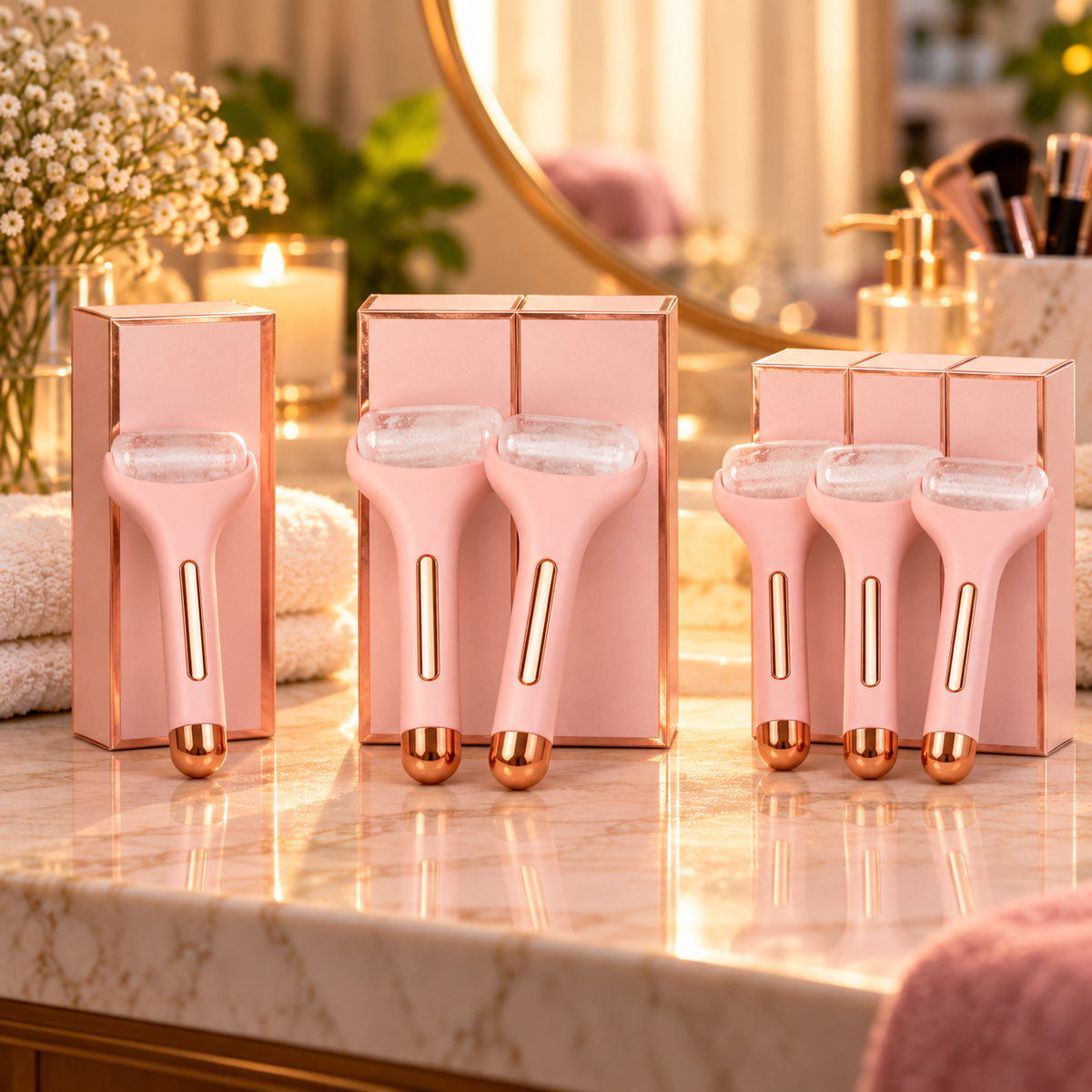 🌸 MASAJEADOR FACIAL ELÉCTRICO ROSA PARA TU RUTINA DE BELLEZA EN CASA ✨