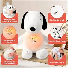PELUCHE SNOOPY QUE RESPIRA CON MÚSICA RELAJANTE Y LUZ CÁLIDA + 🛻 ENVÍO GRATIS