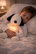 PELUCHE SNOOPY QUE RESPIRA CON MÚSICA RELAJANTE Y LUZ CÁLIDA + 🛻 ENVÍO GRATIS