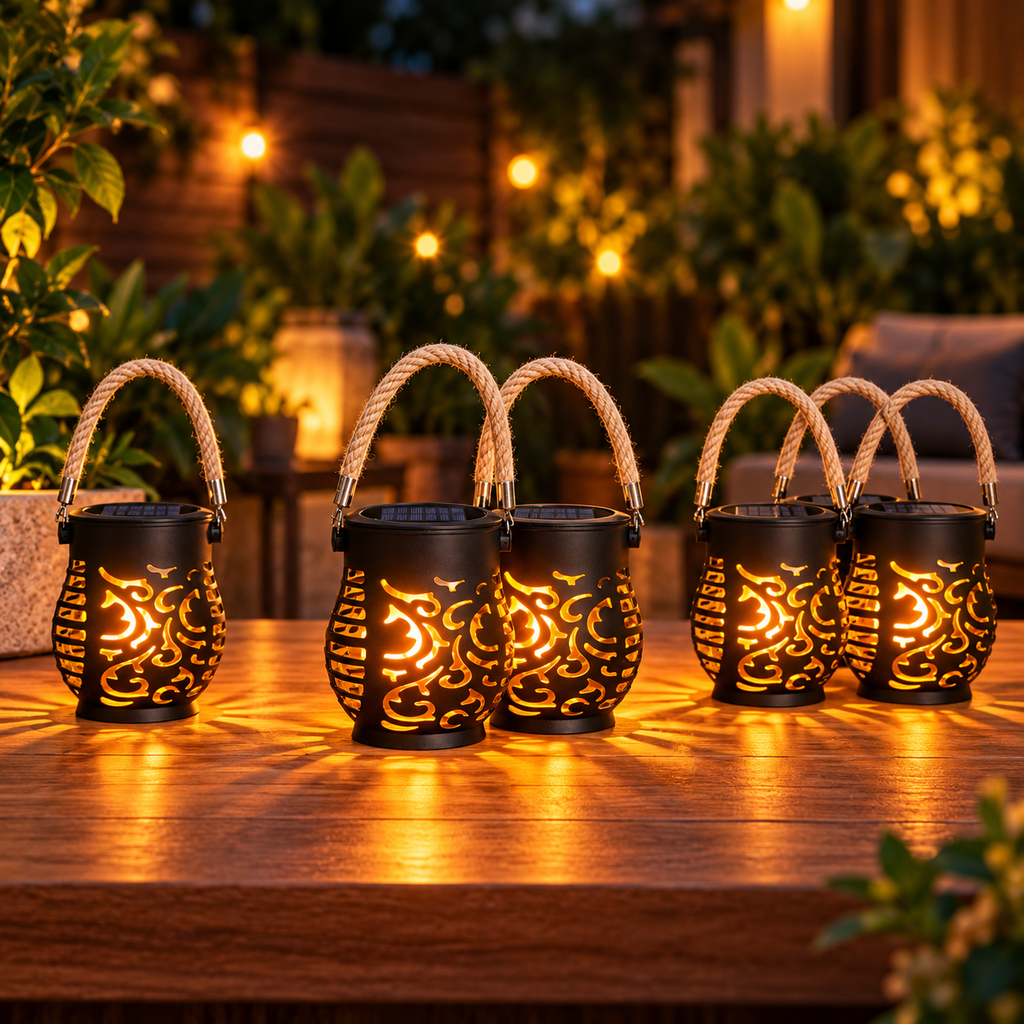 🔥 LÁMPARA SOLAR DECORATIVA EFECTO LLAMA LED 🔥 Ilumina tu jardín con un ambiente cálido y acogedor