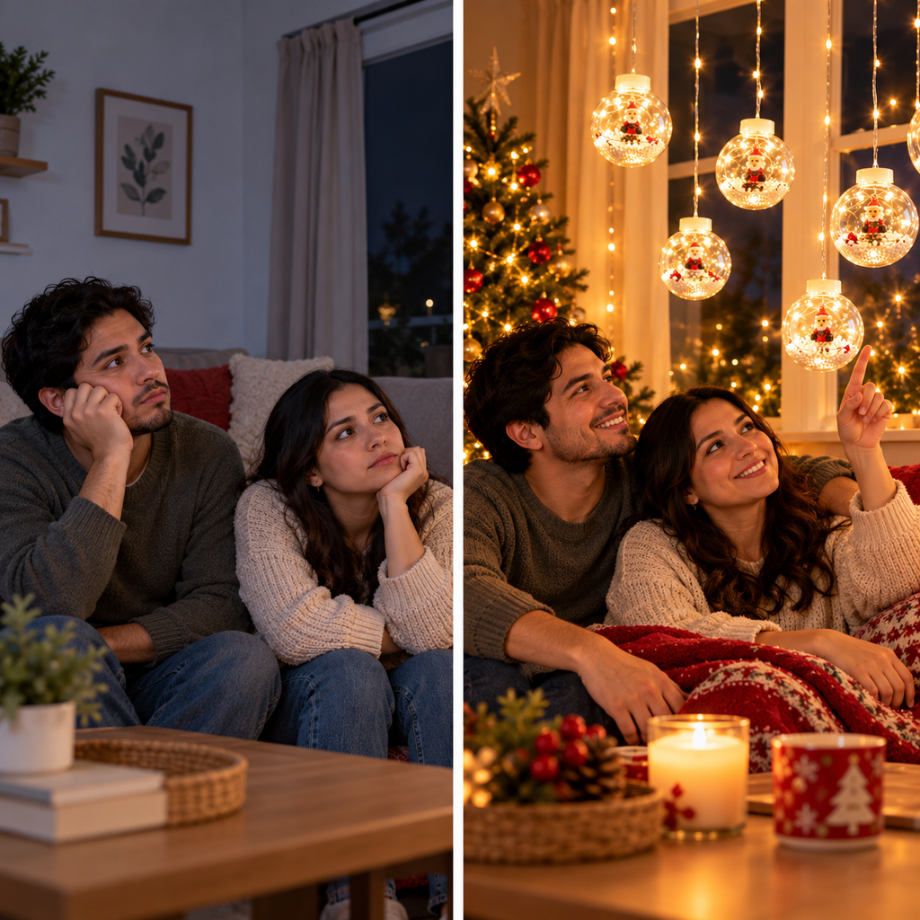 🎄LUCES LED NAVIDEÑAS CON ESFERAS DECORATIVAS  ✨ Crea un ambiente mágico y acogedor en tu hogar