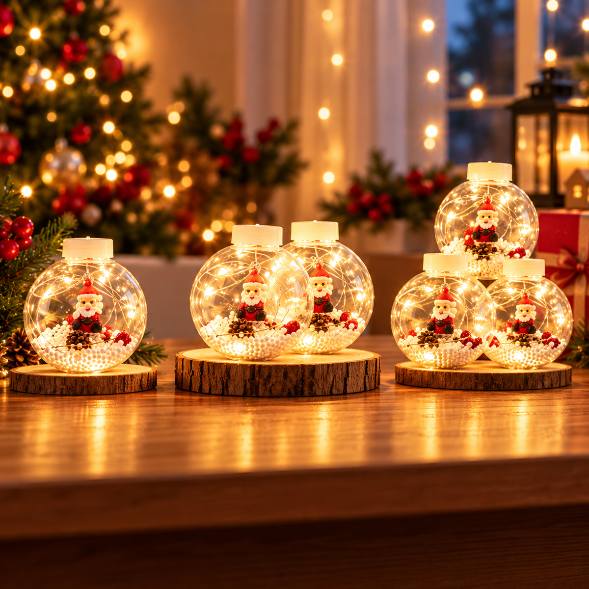 🎄LUCES LED NAVIDEÑAS CON ESFERAS DECORATIVAS  ✨ Crea un ambiente mágico y acogedor en tu hogar