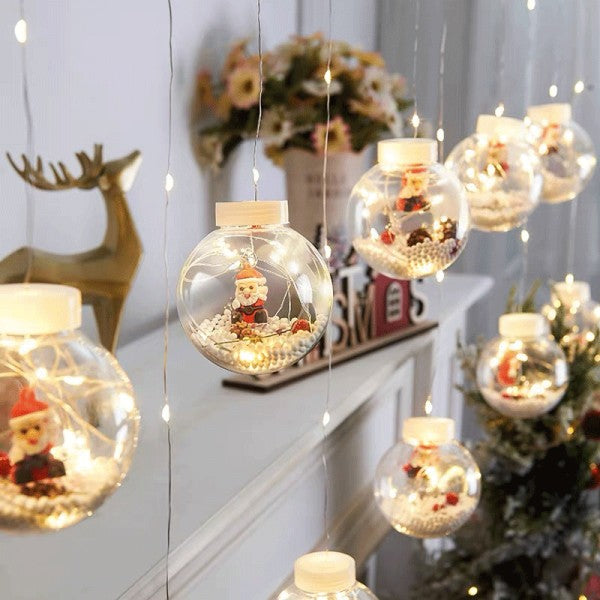 🎄LUCES LED NAVIDEÑAS CON ESFERAS DECORATIVAS  ✨ Crea un ambiente mágico y acogedor en tu hogar