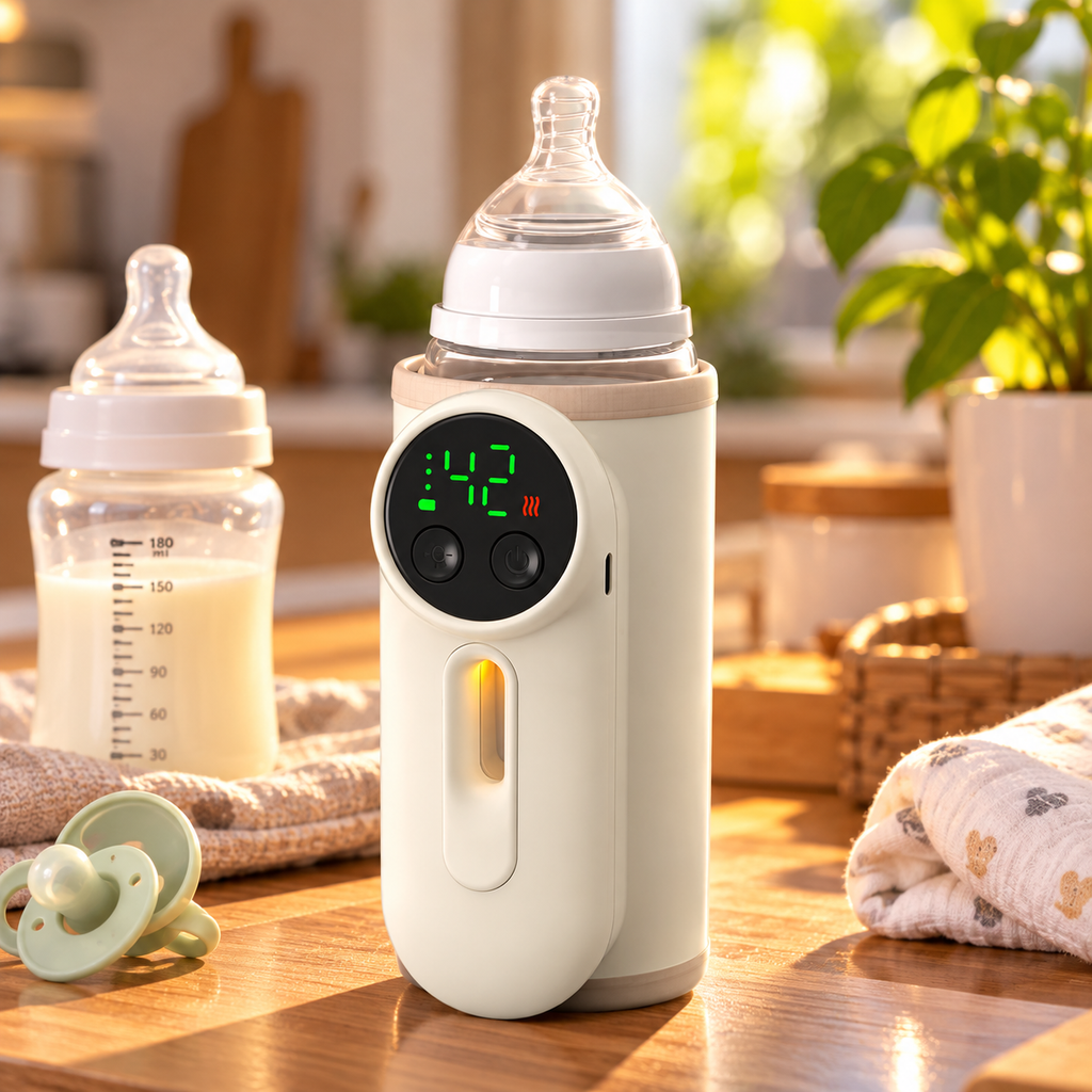 🍼 CALENTADOR DE BIBERONES PORTÁTIL CON PANTALLA DIGITAL PARA FACILITAR LA RUTINA DE ALIMENTACIÓN 💗