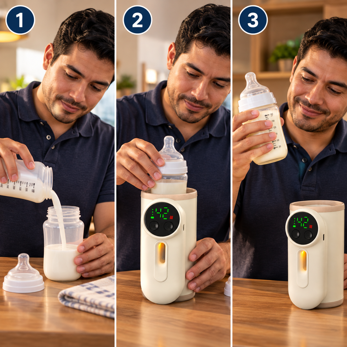 🍼 CALENTADOR DE BIBERONES PORTÁTIL CON PANTALLA DIGITAL PARA FACILITAR LA RUTINA DE ALIMENTACIÓN 💗