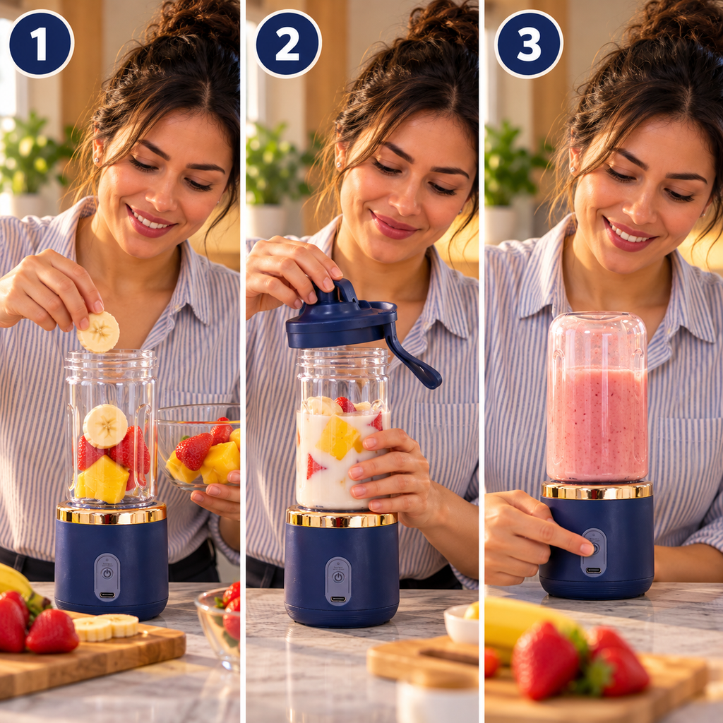 🥤 LICUADORA PORTÁTIL RECARGABLE DE 400 ML PARA PREPARAR TUS BEBIDAS FAVORITAS DONDE QUIERAS 💙