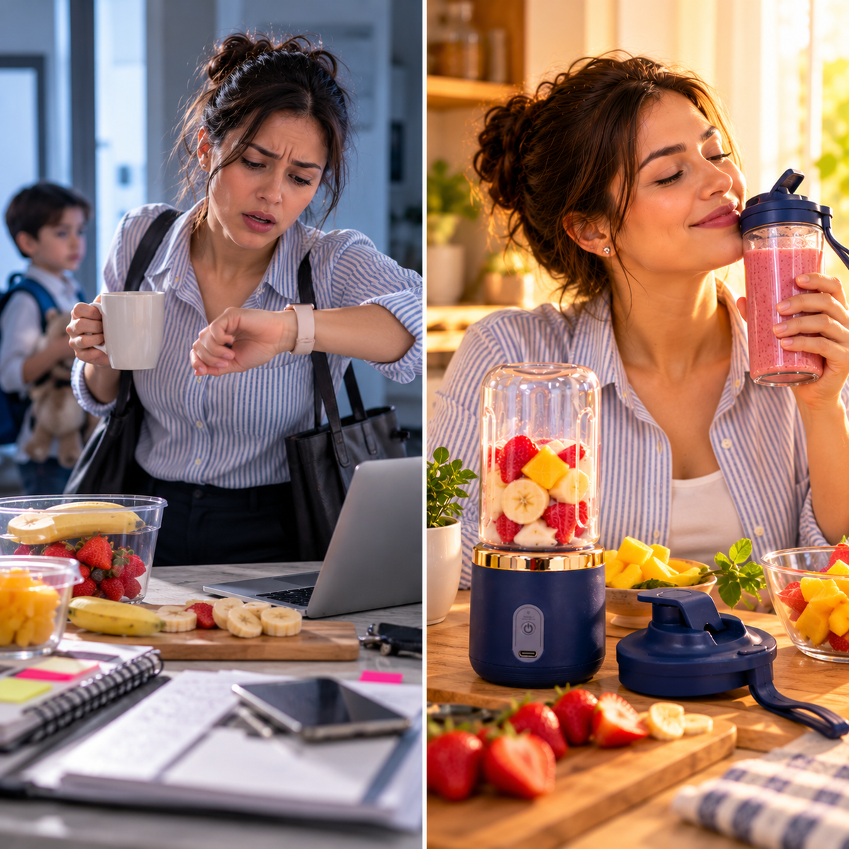 🥤 LICUADORA PORTÁTIL RECARGABLE DE 400 ML PARA PREPARAR TUS BEBIDAS FAVORITAS DONDE QUIERAS 💙