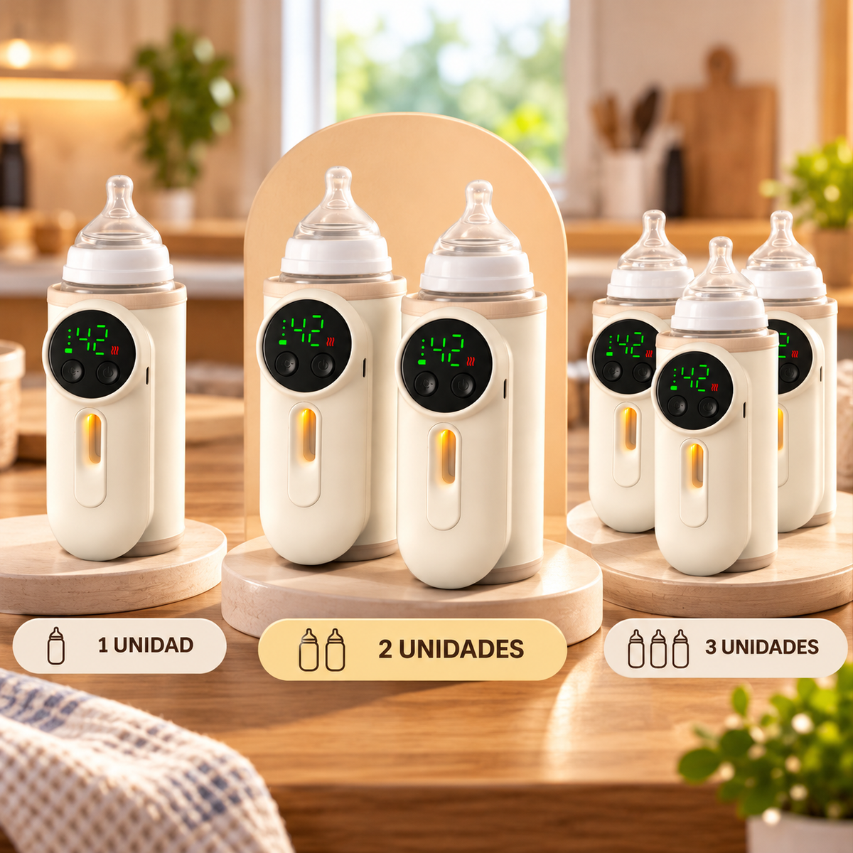 🍼 CALENTADOR DE BIBERONES PORTÁTIL CON PANTALLA DIGITAL PARA FACILITAR LA RUTINA DE ALIMENTACIÓN 💗