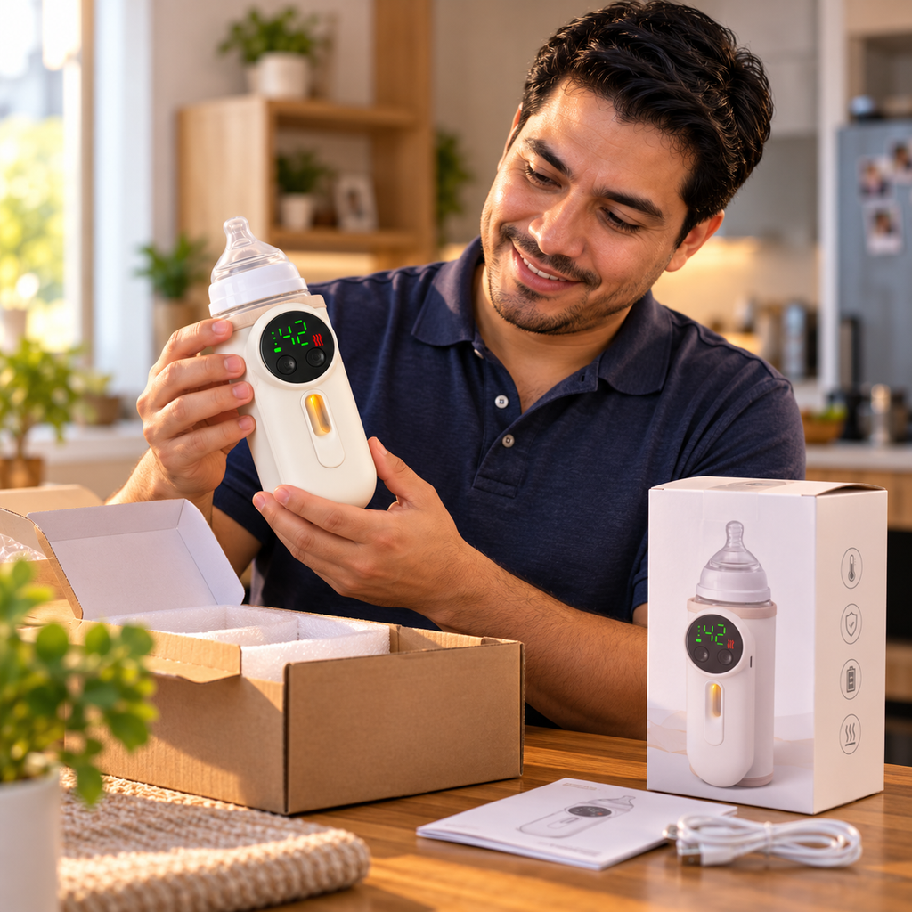 🍼 CALENTADOR DE BIBERONES PORTÁTIL CON PANTALLA DIGITAL PARA FACILITAR LA RUTINA DE ALIMENTACIÓN 💗