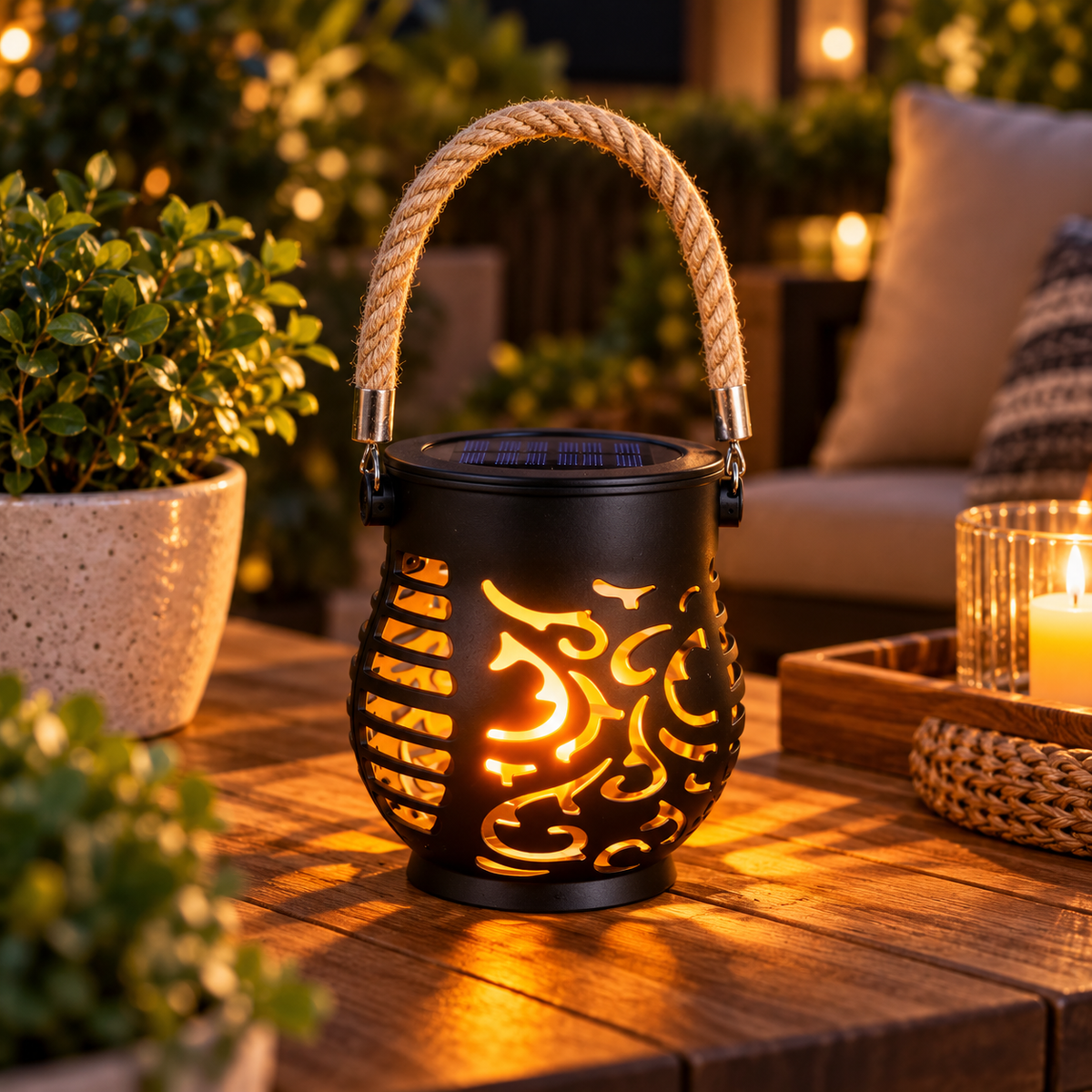 🔥 LÁMPARA SOLAR DECORATIVA EFECTO LLAMA LED 🔥 Ilumina tu jardín con un ambiente cálido y acogedor