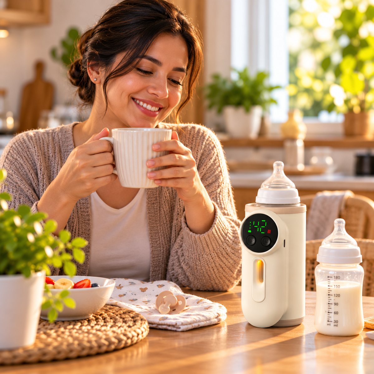 🍼 CALENTADOR DE BIBERONES PORTÁTIL CON PANTALLA DIGITAL PARA FACILITAR LA RUTINA DE ALIMENTACIÓN 💗